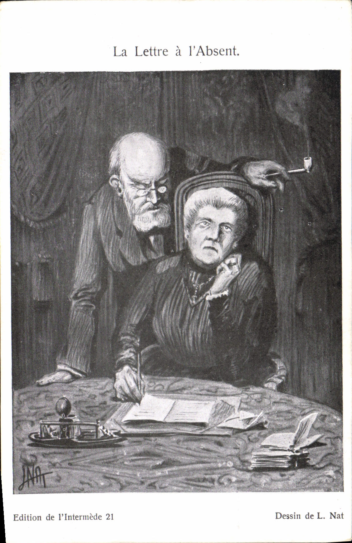 CPA Militaria La lettre a l'absent Nat