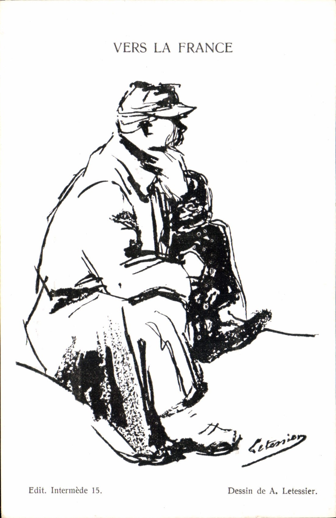 Vintage Postcard Militaria Towards Letessier France