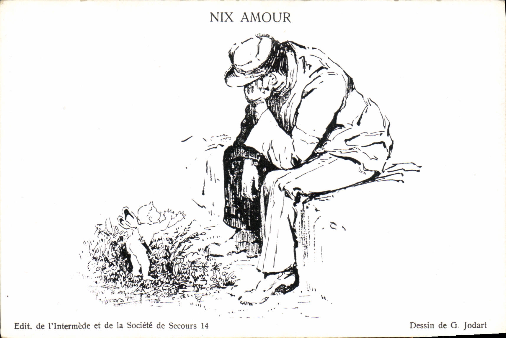 Vintage Postcard Militaria Nix Jodart love