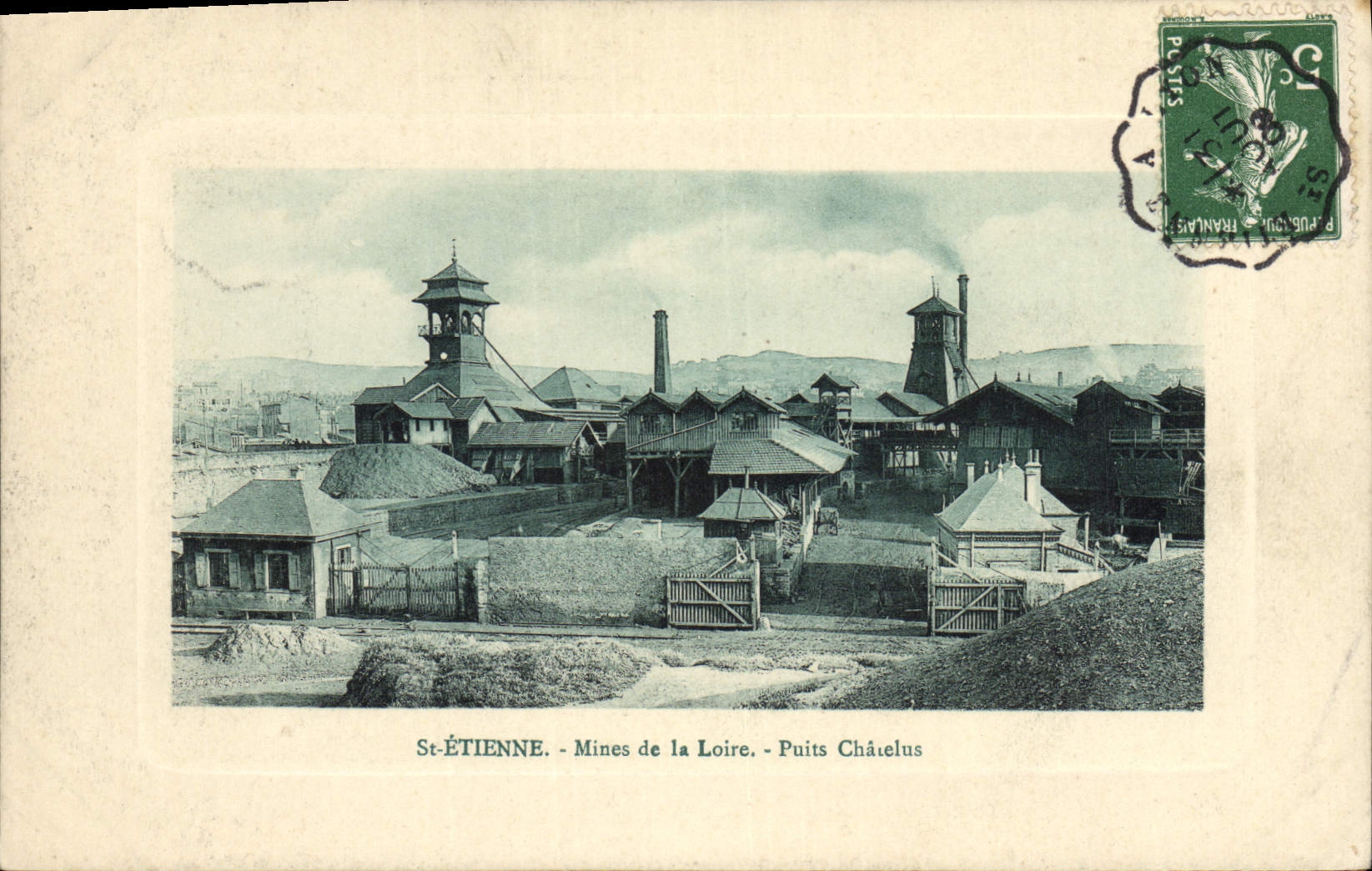Vintage Postcard Mines Mines St Etienne Mines of the Loire Puits Chatelus