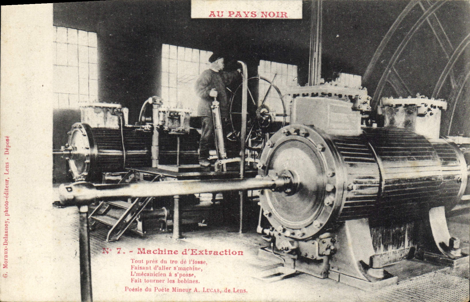 CPA Mine Mines Au Pays Noir Machine d'extraction