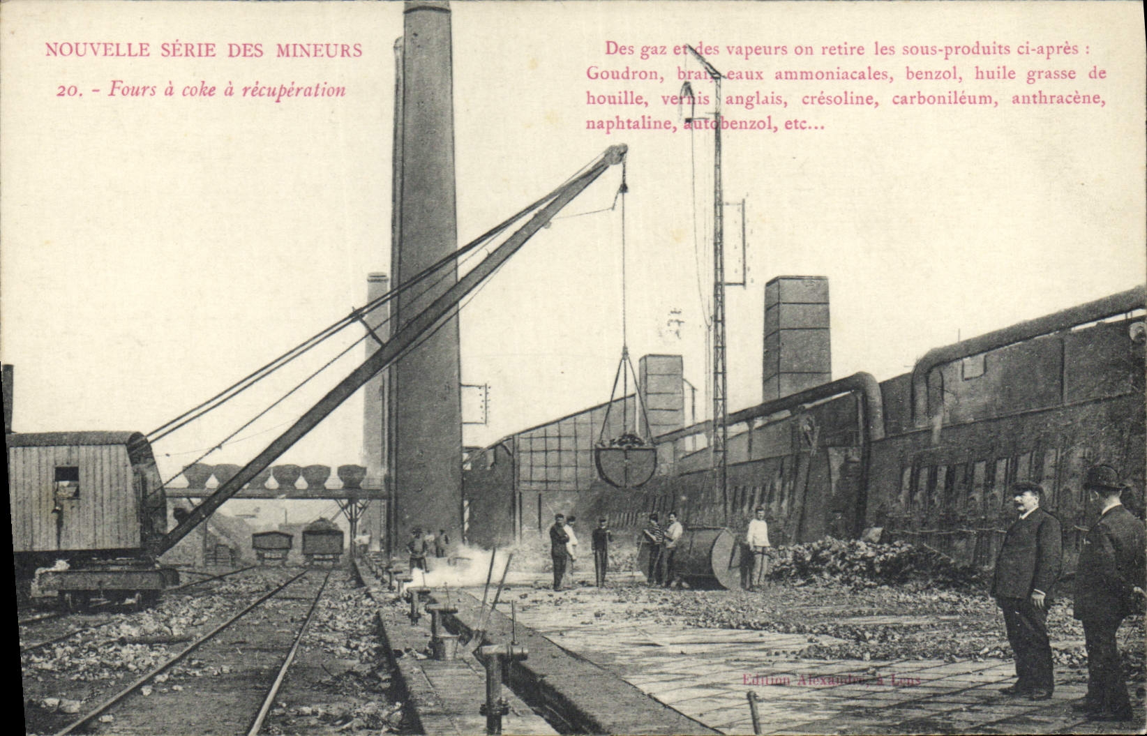 CPA Mine Mines Mineurs Fours a coke a recuperation Trains