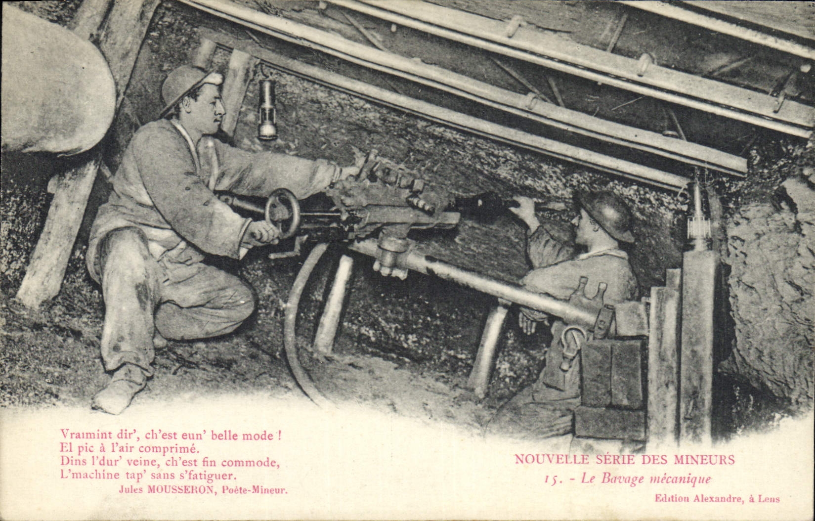 Postal Mina Minas Mineros el bavage mecánico