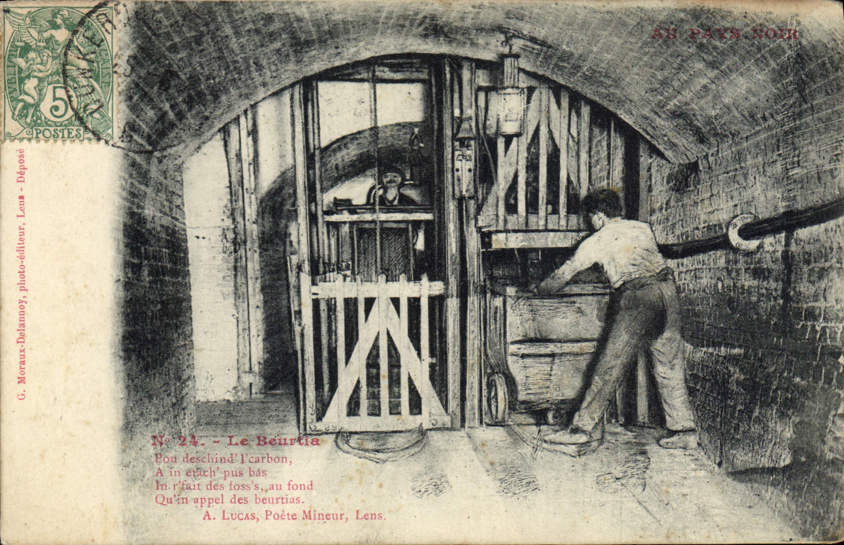 Postal Mina Minas Mineros el Beurtia