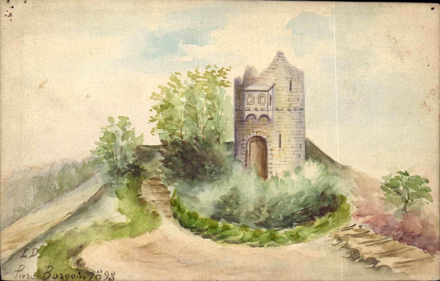 CPA Fantaisie Chateau (dessin a la main)