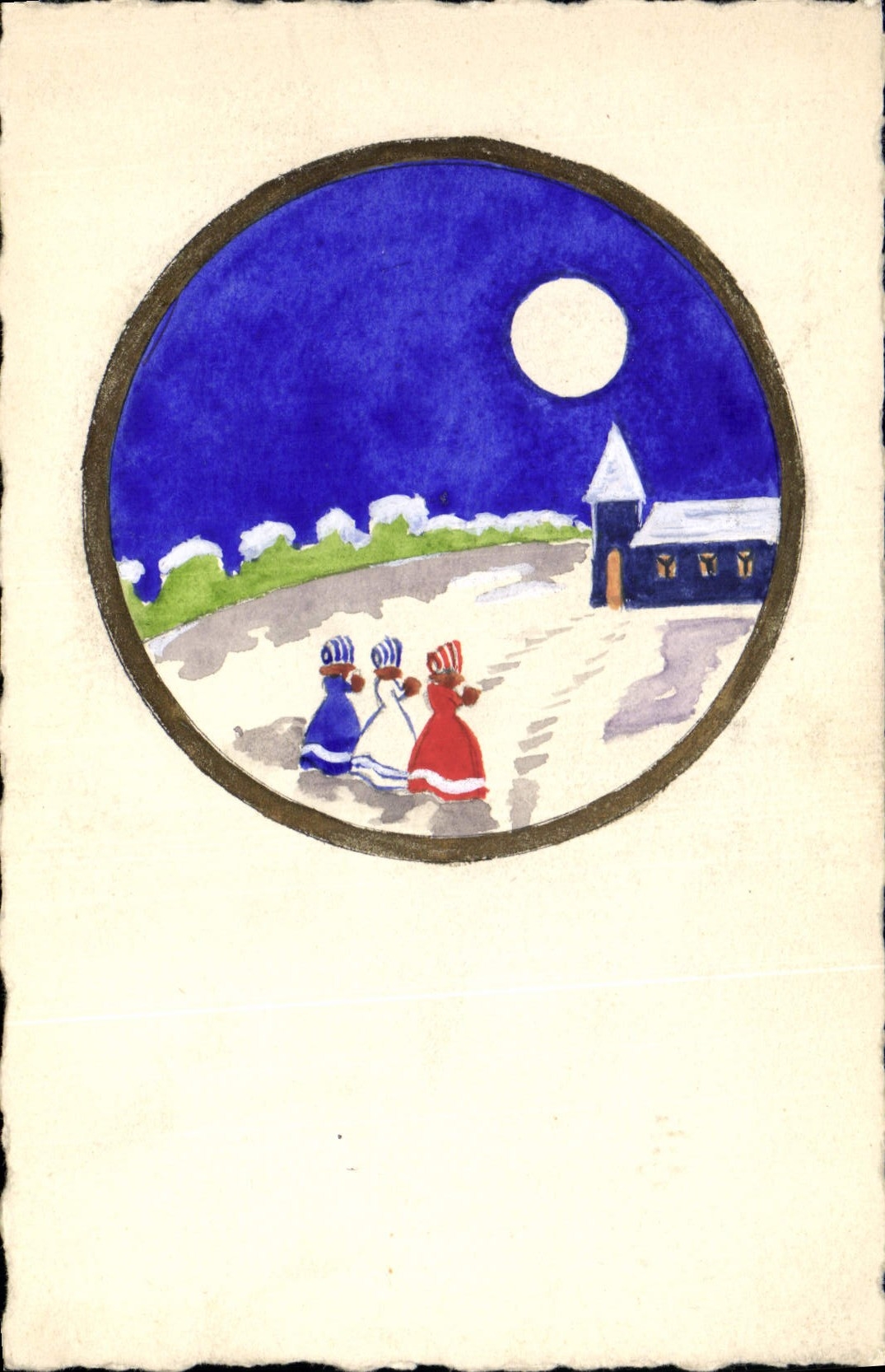 Vintage Postcard Fantasy Women (drawing has the hand)