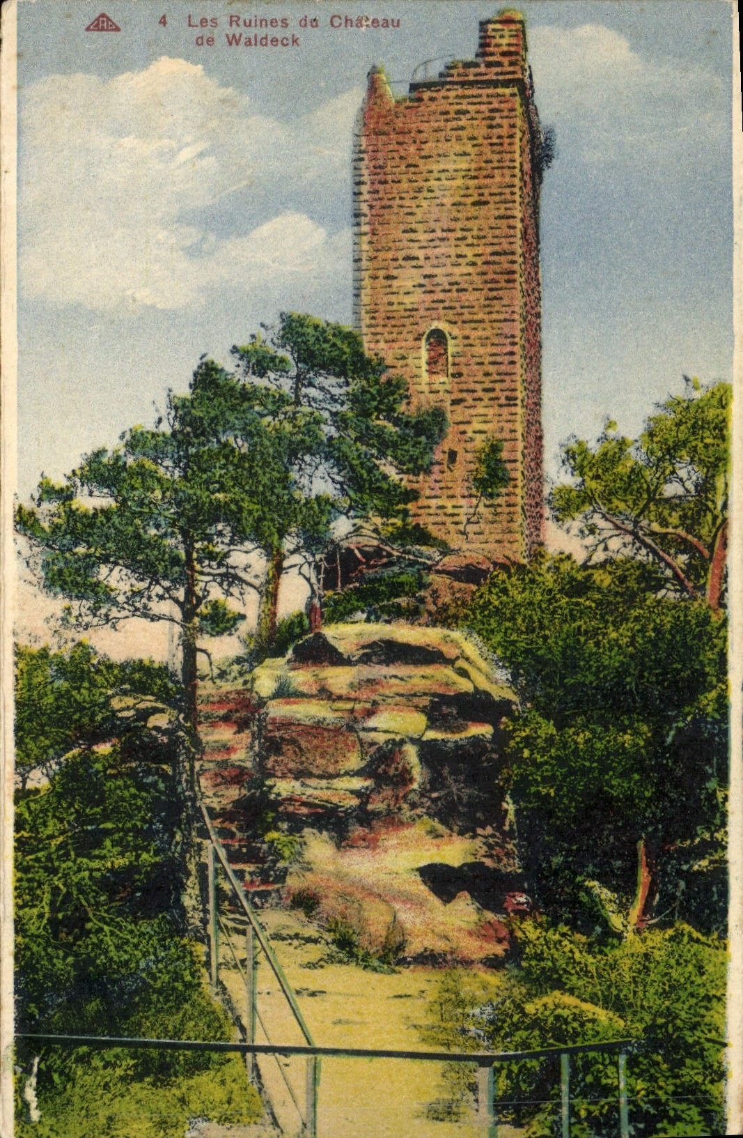 Vintage Postcard Castle Ruins of waldeck