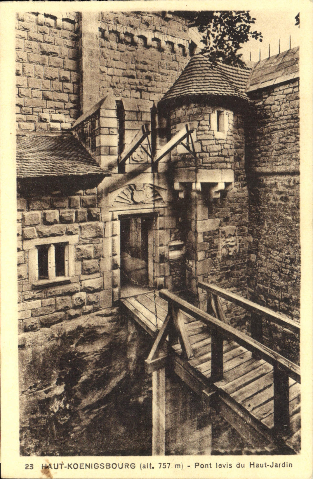 CPA Chateau Haut Koenigsbourg Pont levis du haut jardin