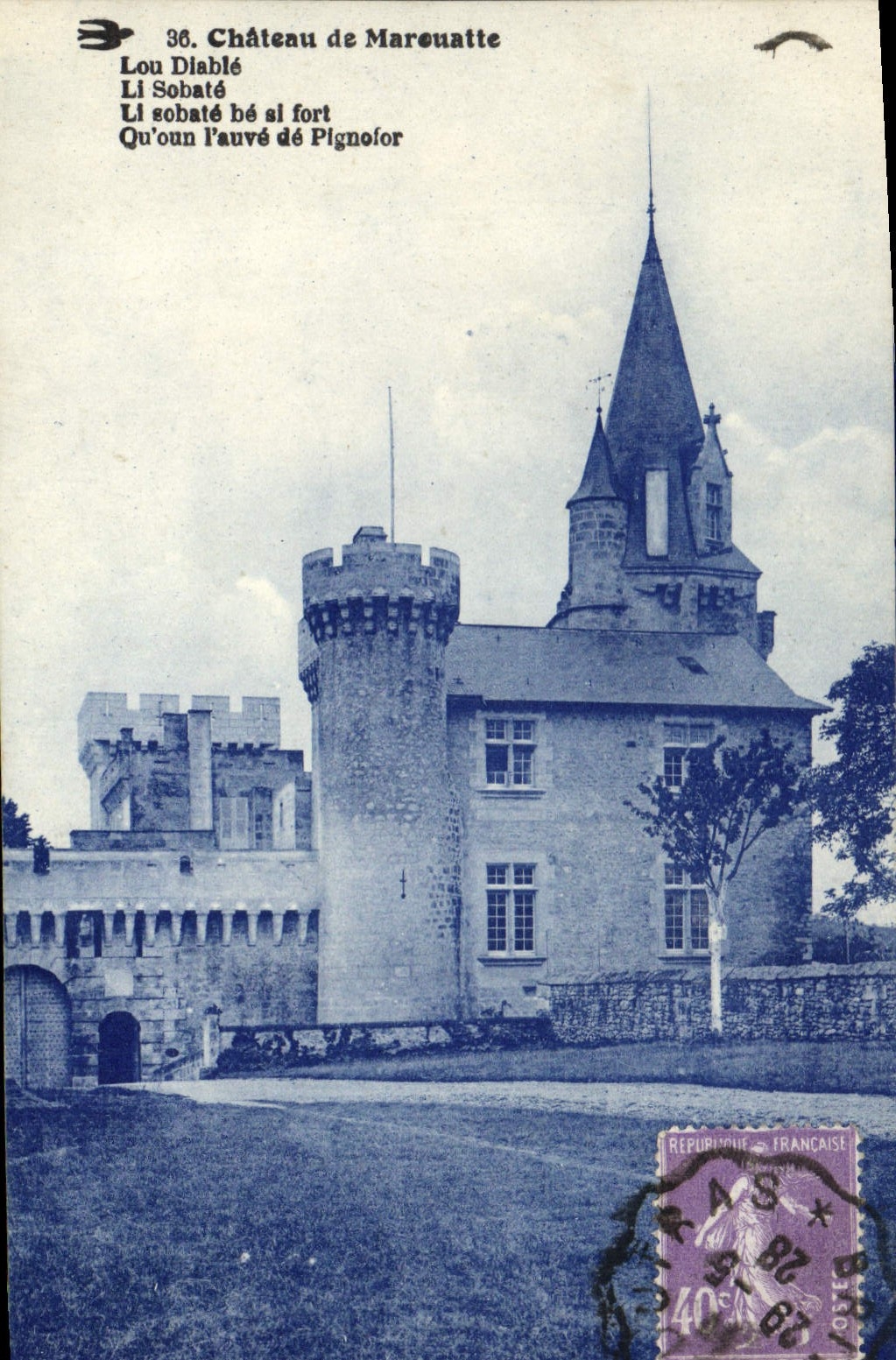 Vintage Postcard Castle of Marouatte