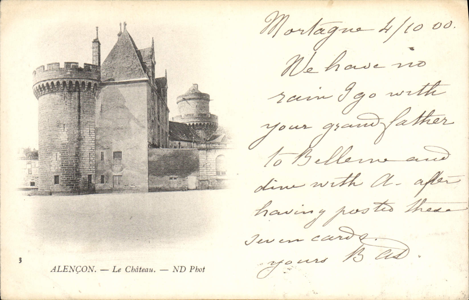 Vintage Postcard Alencon Castle