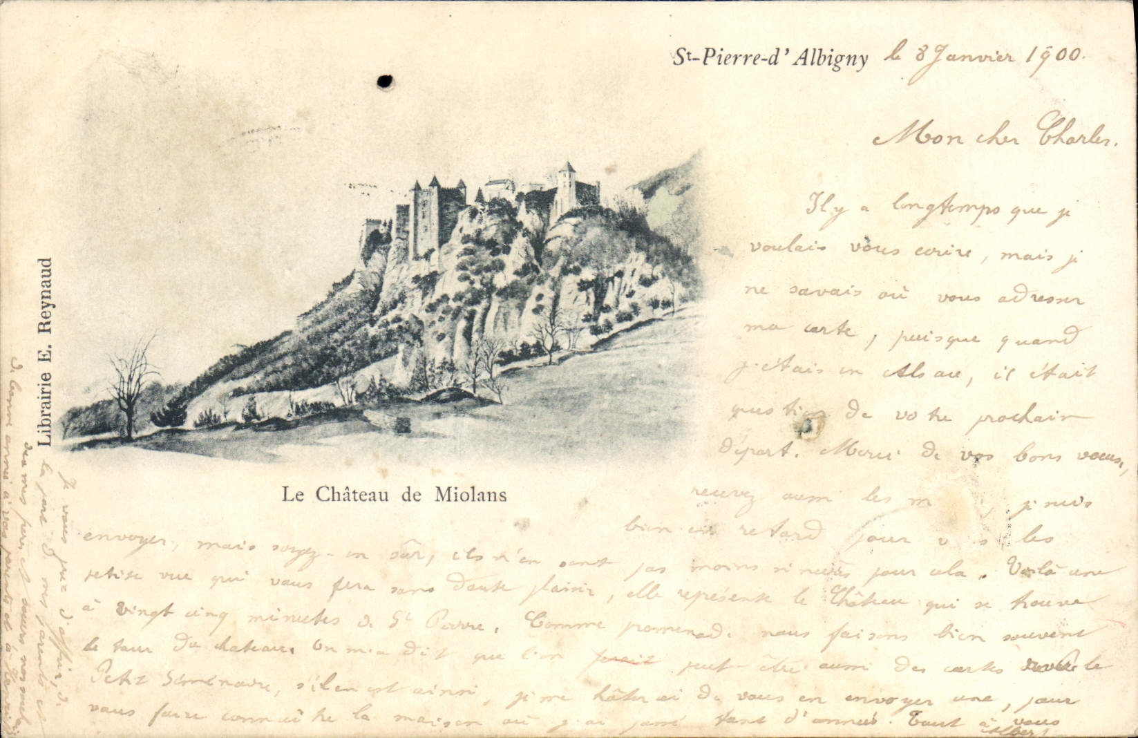 Vintage Postcard Castle of Miolans St Pierre d' Albigny