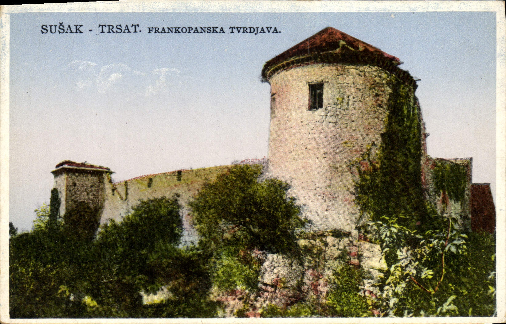 Vintage Postcard Castle Susak Trsat Frankopanska Tvrdjava