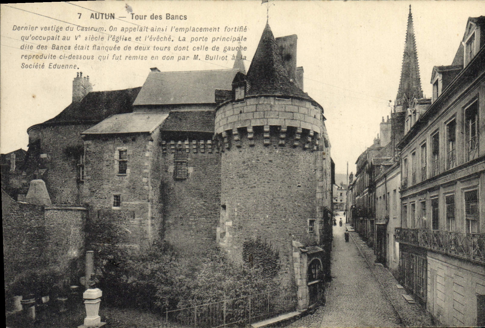 Vintage Postcard Castle Autun Turn of the White