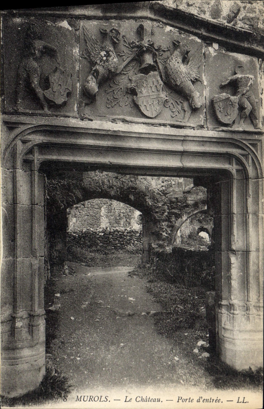 Vintage Postcard Murols Castle the castle Main door