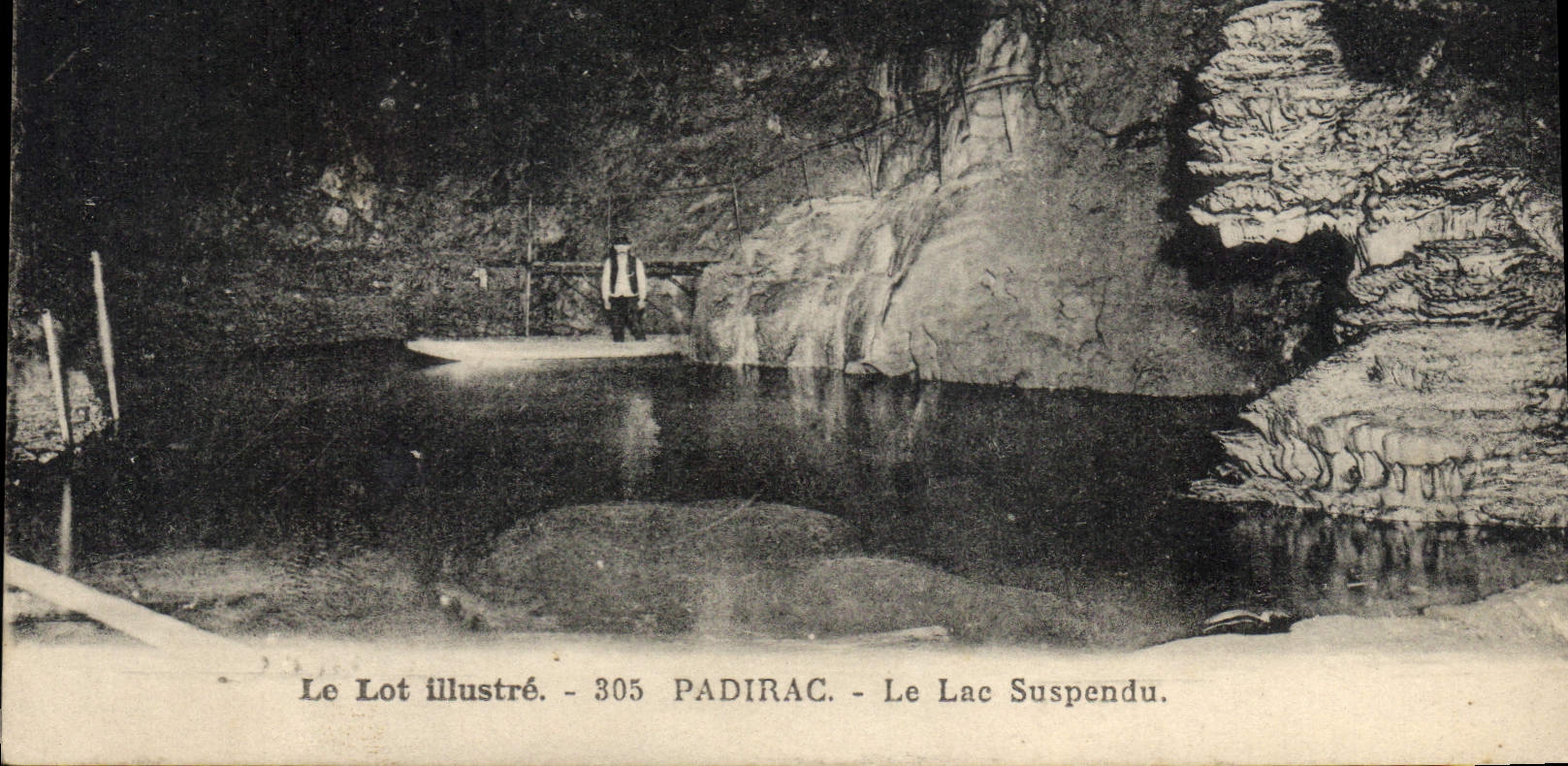 CPA Grottes Padirac Le lac suspendu