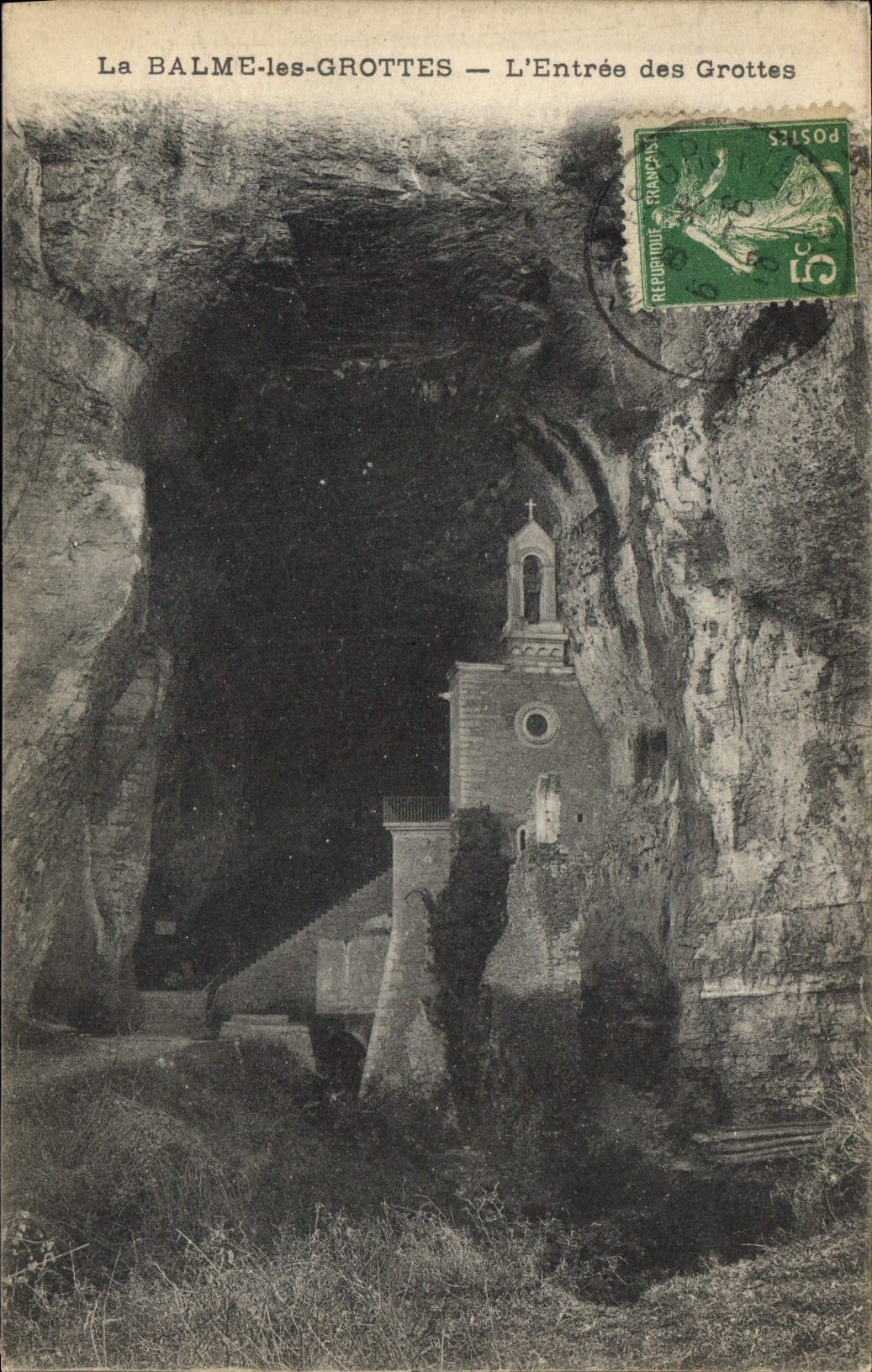 Vintage Postcard Caves Balme Caves the entry of the caves