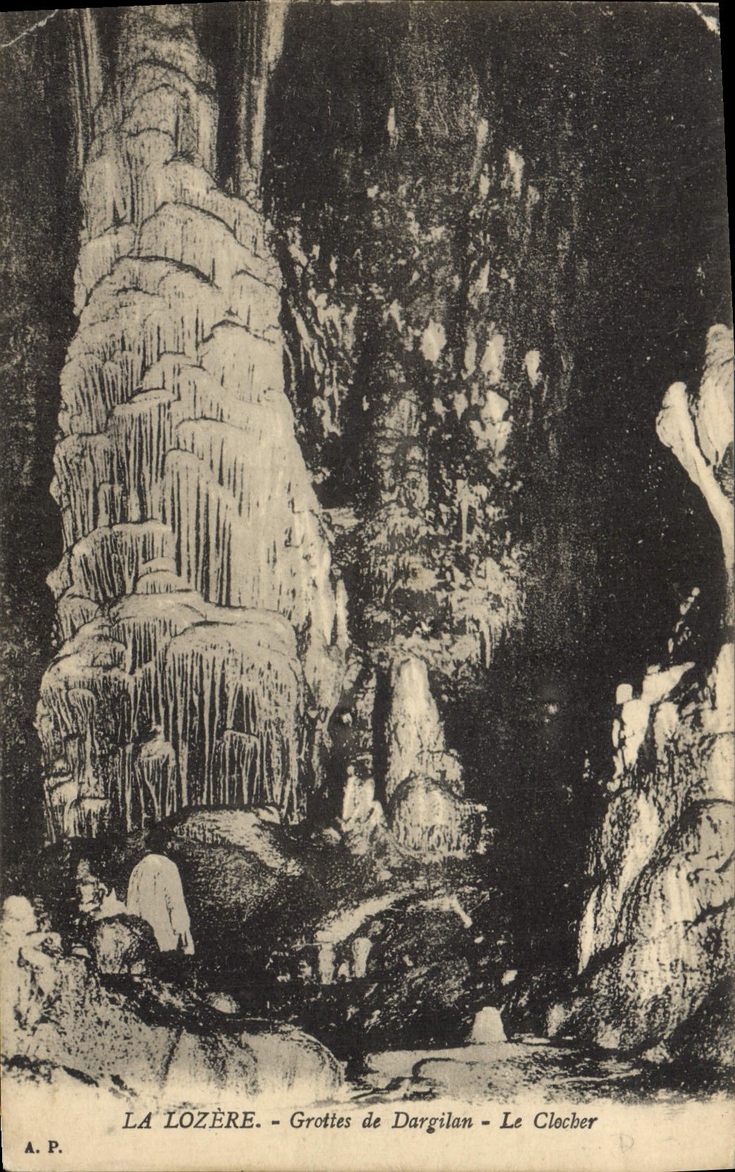 Vintage Postcard Caves Lozere Caves of Dargilan the bell-tower