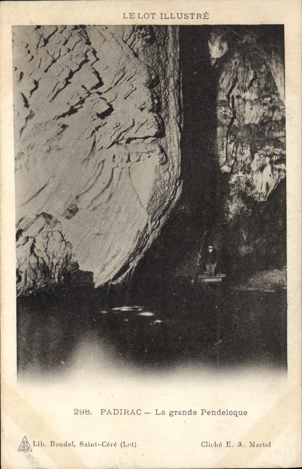 Vintage Postcard Padirac Caves the large Pendant