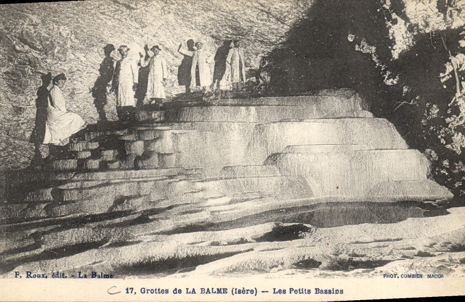 Vintage Postcard Caves of Balme Isere small basins