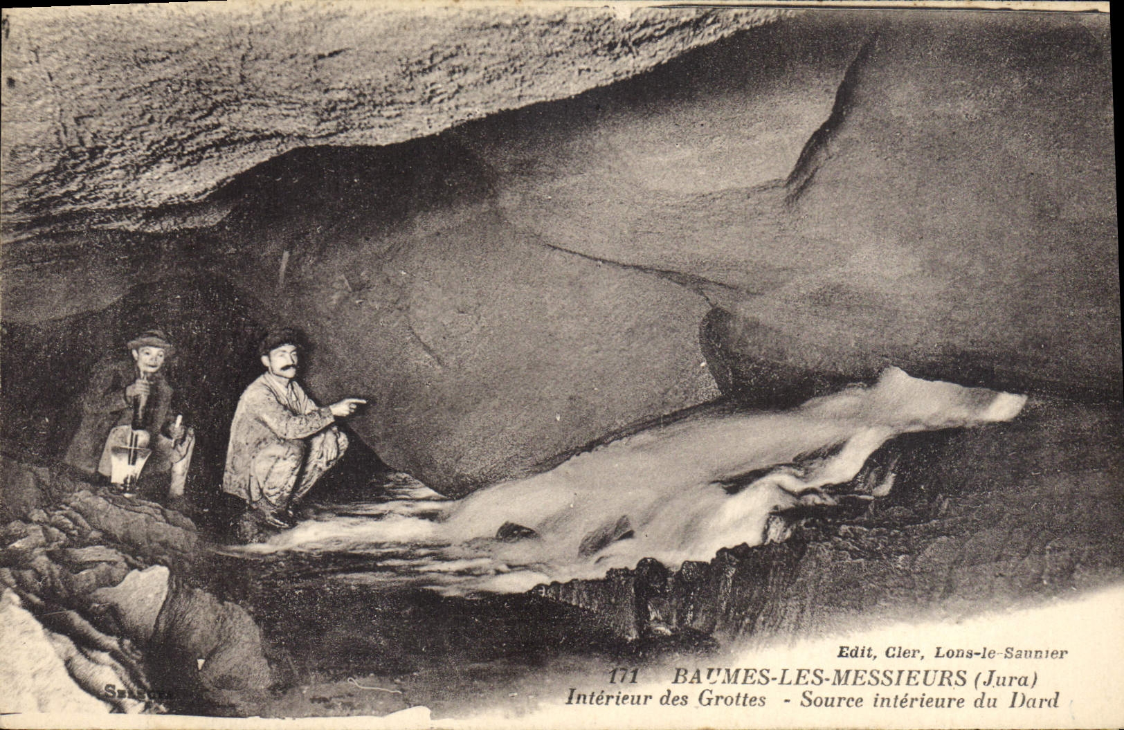 Vintage Postcard Caves Balsams the Sirs Baume the Sirs Interieur of the caves interior Source of the Dart