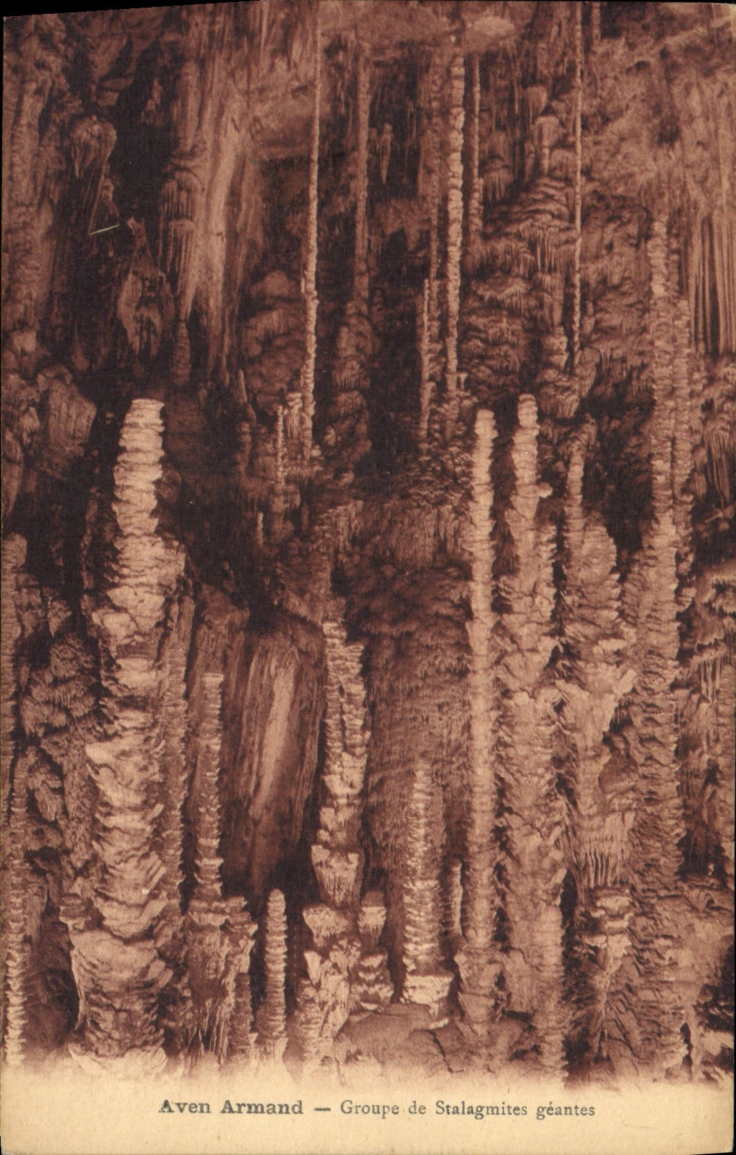 Vintage Postcard Caves Swallow-hole Armand Groupe giant stalagmites