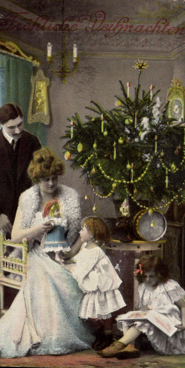 Vintage Postcard Fantasy Woman Children Headstock