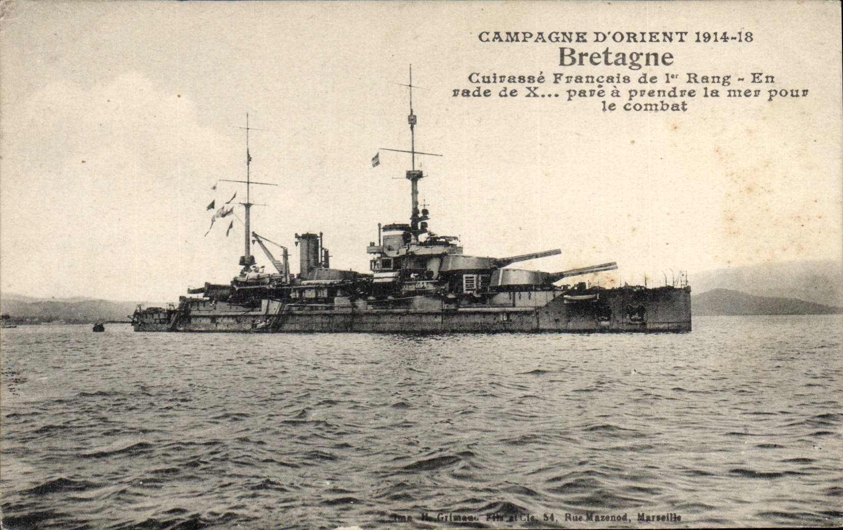 Vintage Postcard Warship Brittany Armours French