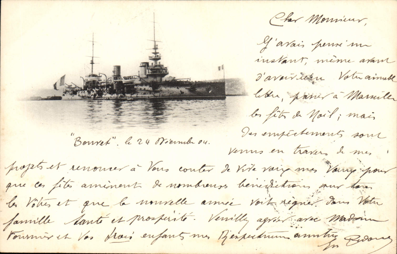 CPA Bateau de Guerre Cuirasse Bouvet