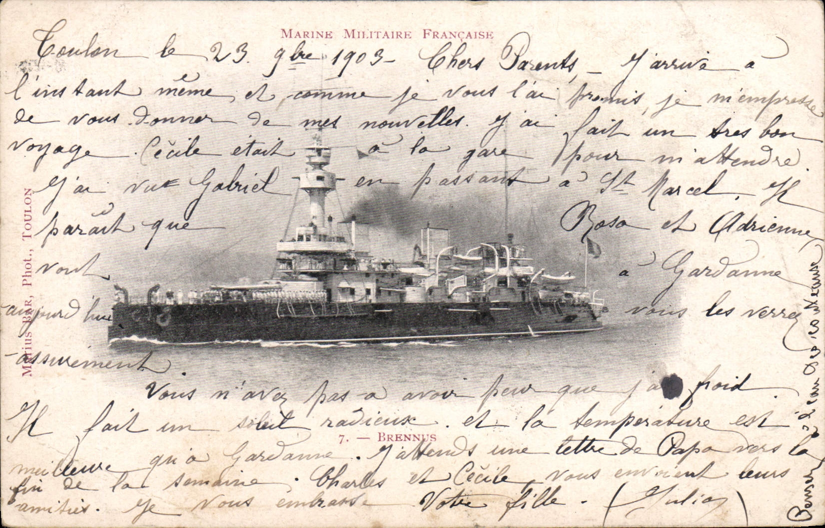 CPA Bateau de Guerre Brennus