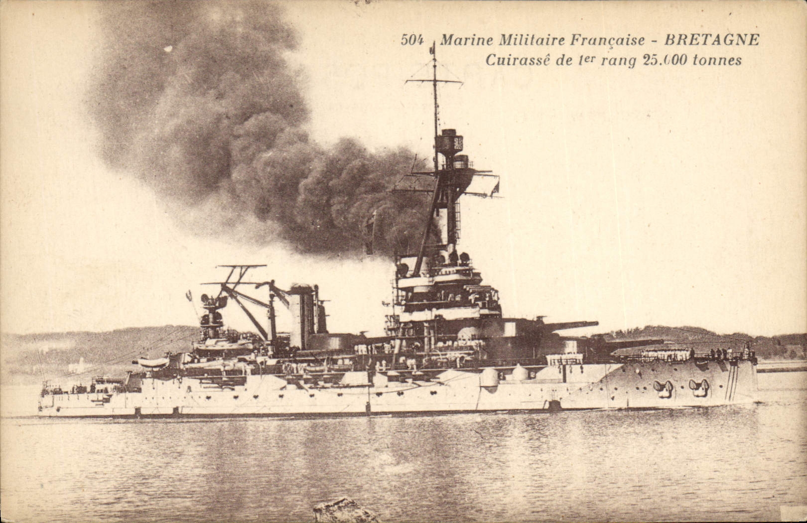Vintage Postcard Warship Brittany Armours 1st rank