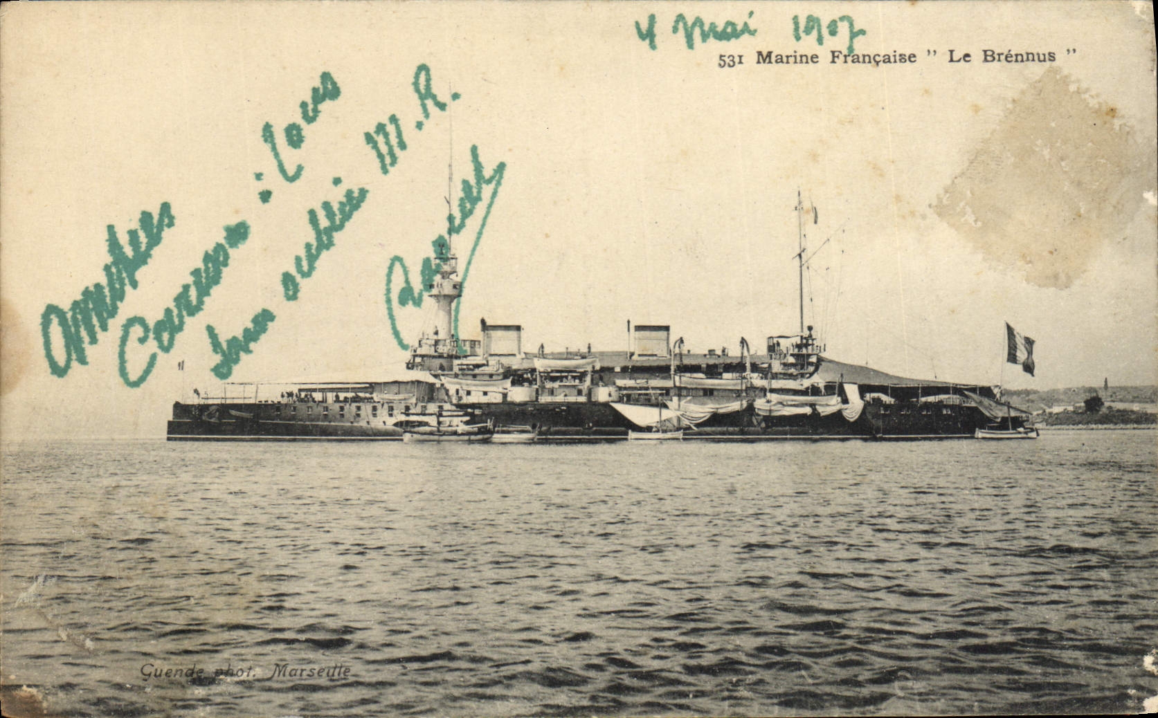 CPA Bateau de Guerre Le Brennus