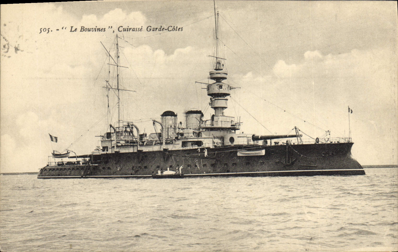 Vintage Postcard Warship Bouvines Armours Guard Dimensions