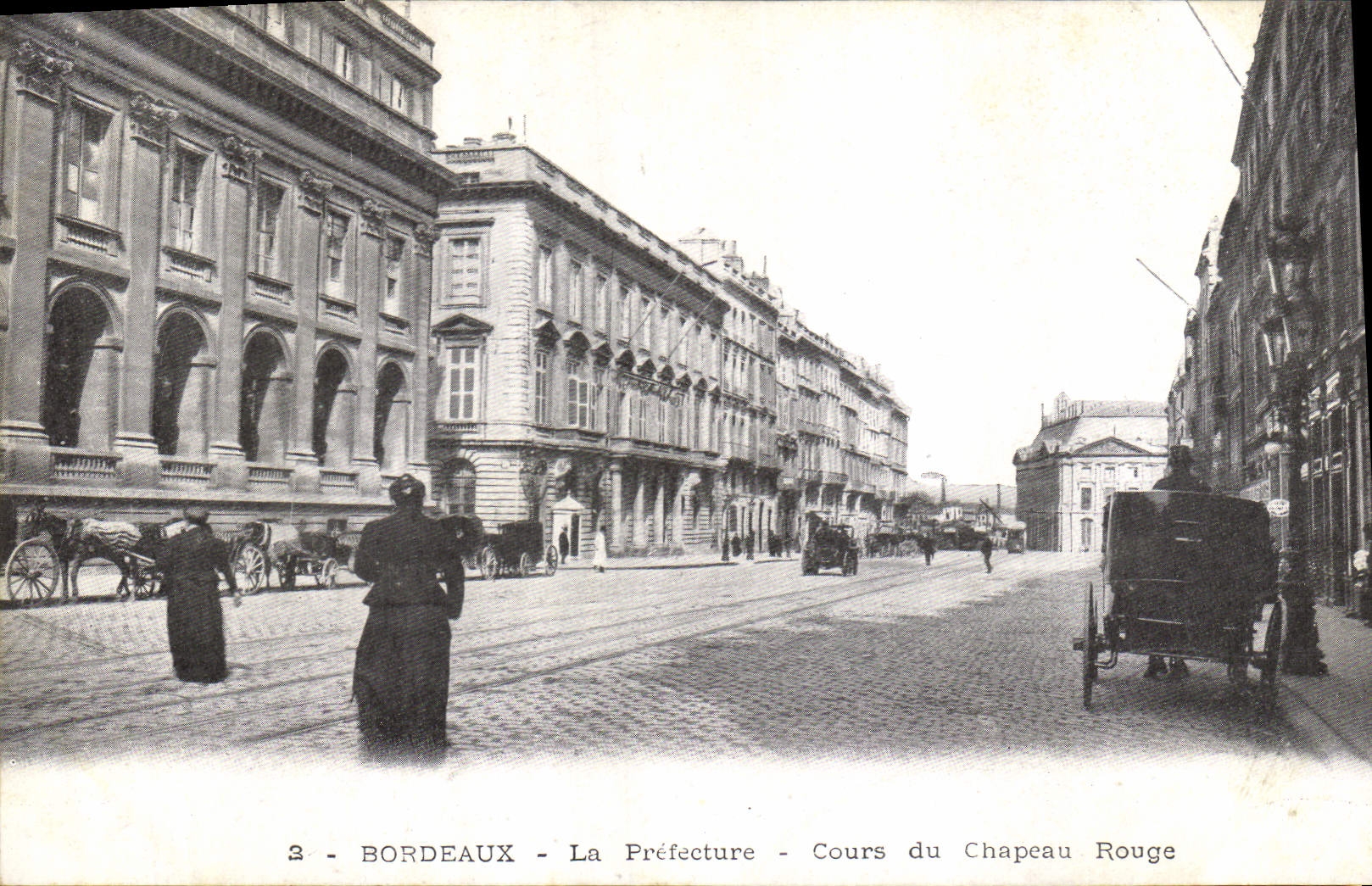 Vintage Postcard Prefecture Bordeaux Course of the red Hat