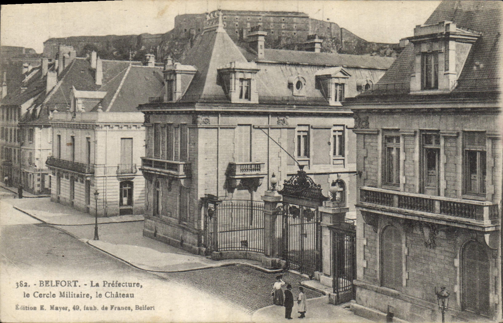 Vintage Postcard Prefecture the Military Circle the Belfort castle