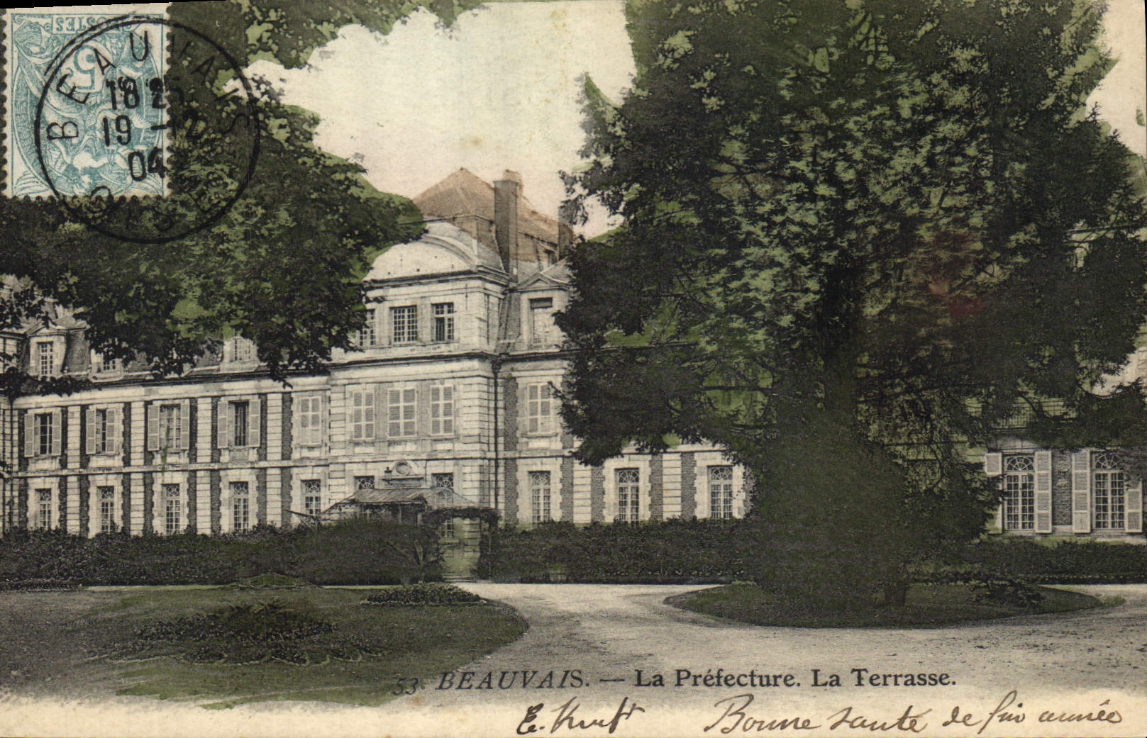 Vintage Postcard Prefecture the Beauvais terrace