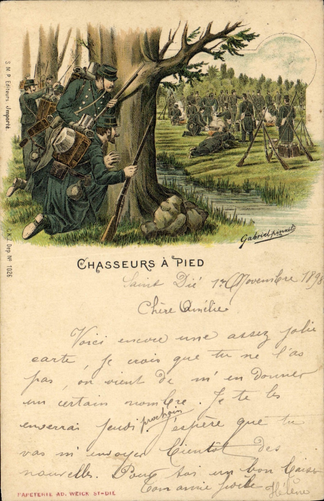 CPA Militaria Chasseurs a pied
