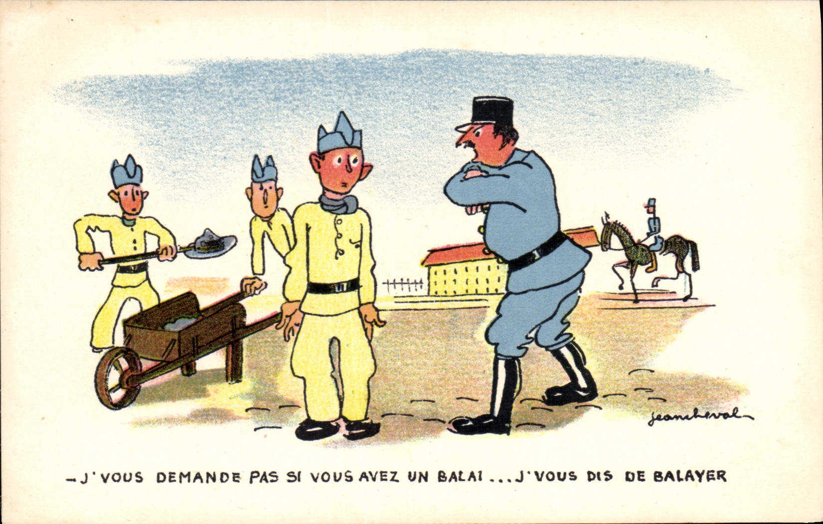 CPA Militaria Jean Cheval Brouette