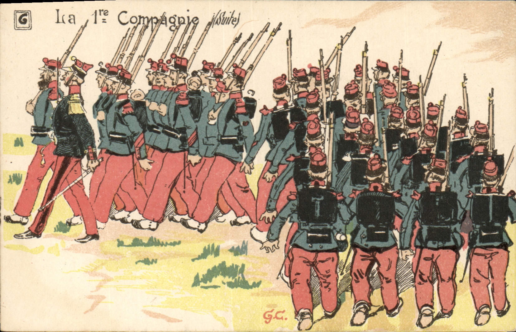 CPA Militaria La 1ere Compagnie