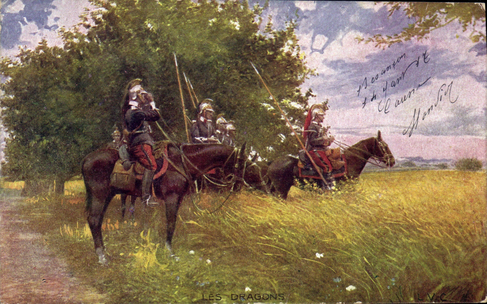 CPA Militaria Les Dragons 