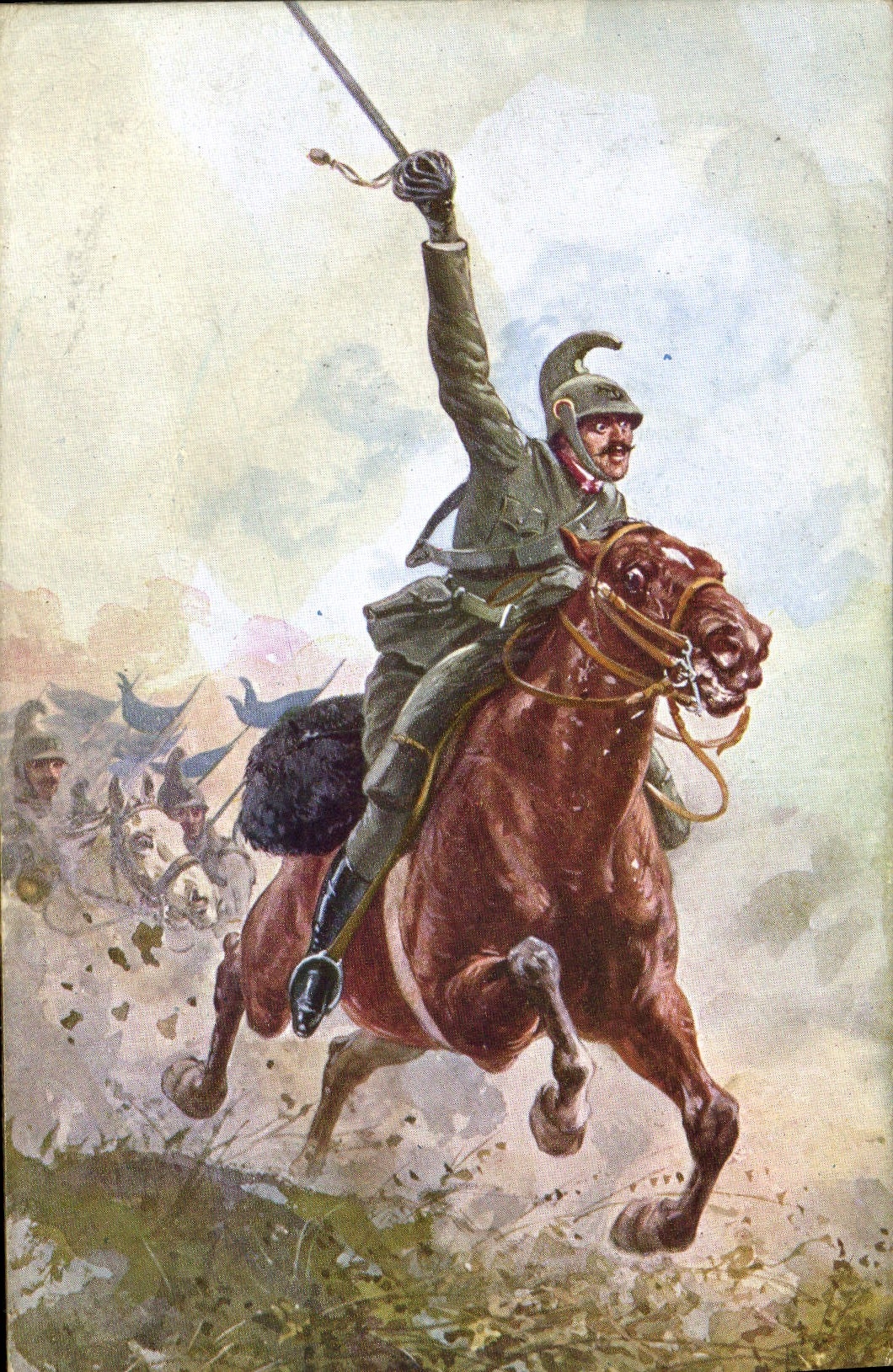 Vintage Postcard Militaria Armed Italian Dragons