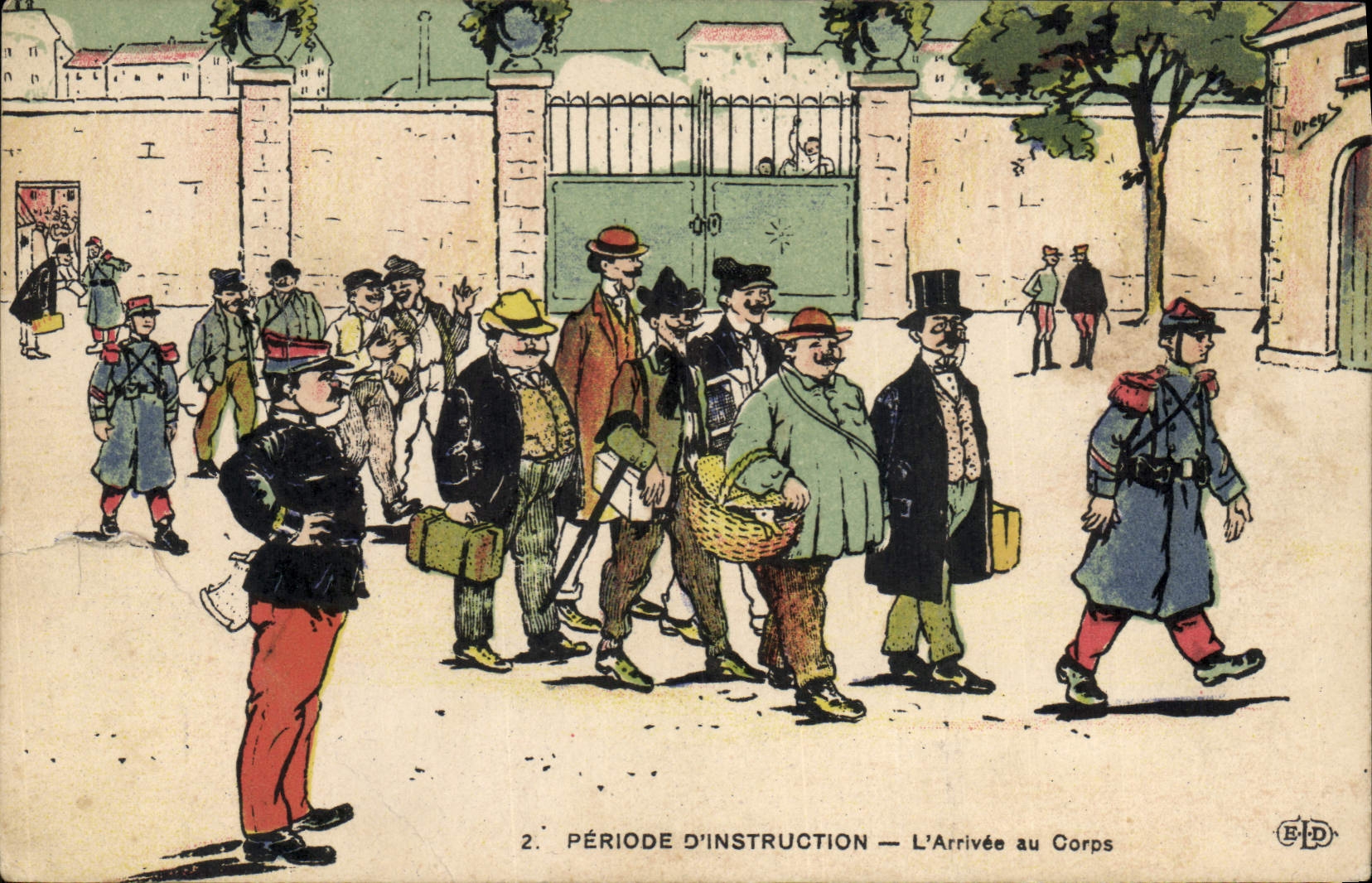 CPA Militaria Periode d'instruction L'arrivee au corps