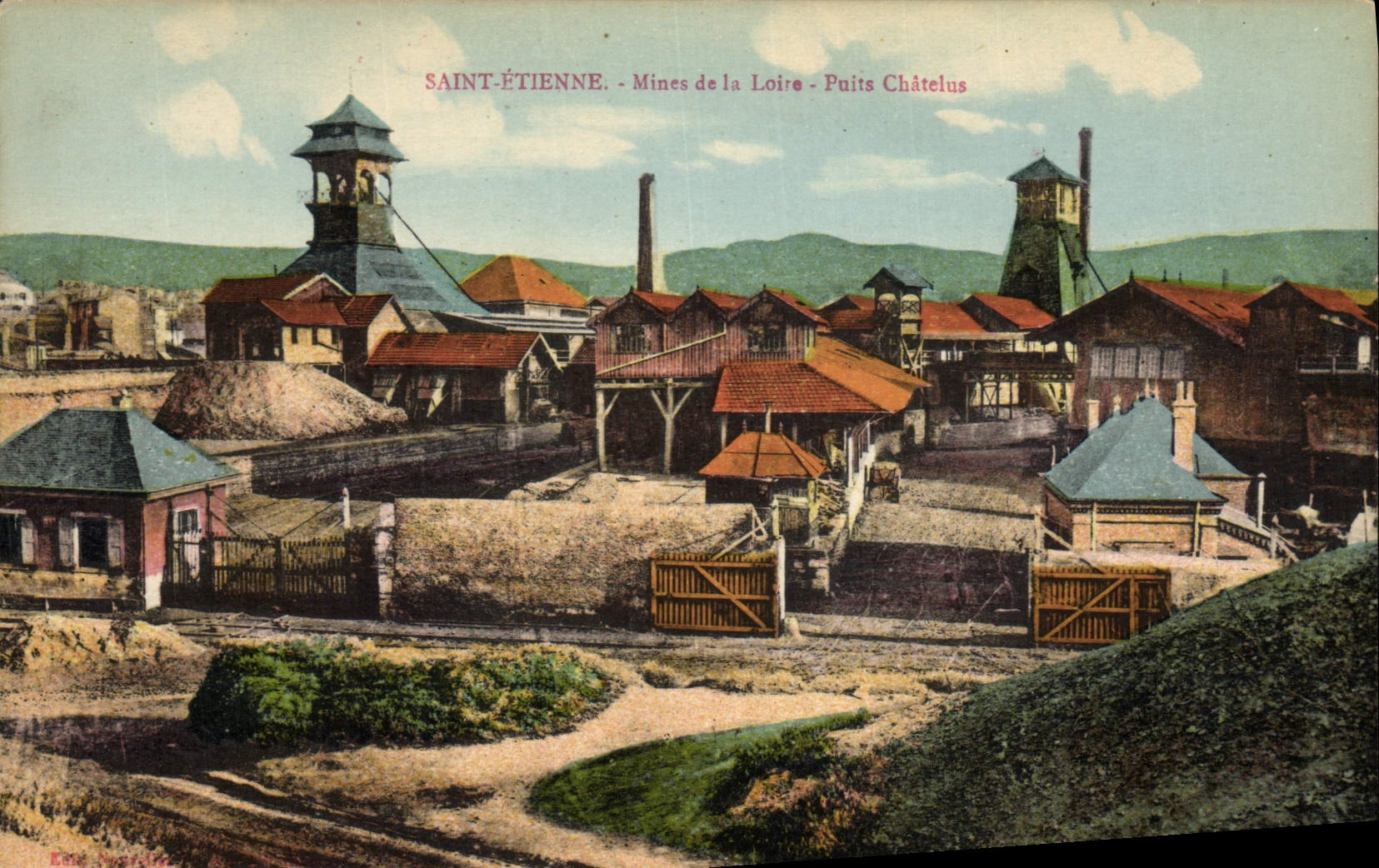 Vintage Postcard Mines Mines Saint Etienne Mines of the Loire Puits Chatelus
