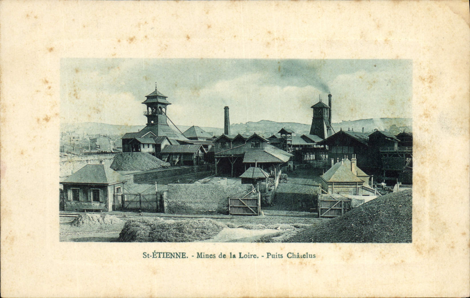 Vintage Postcard Mines Mines St Etienne Mines of the Loire Puits Cahtelus