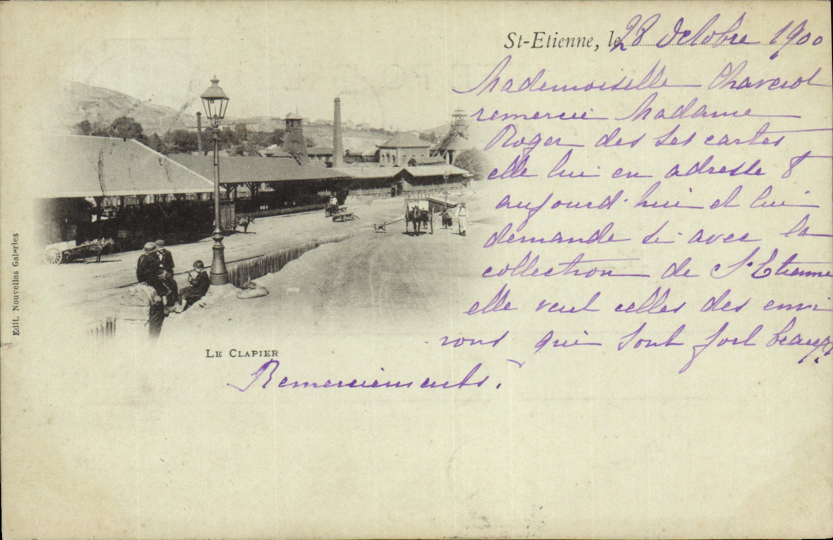 Vintage Postcard Mines Mines St Etienne the rabbit burrow