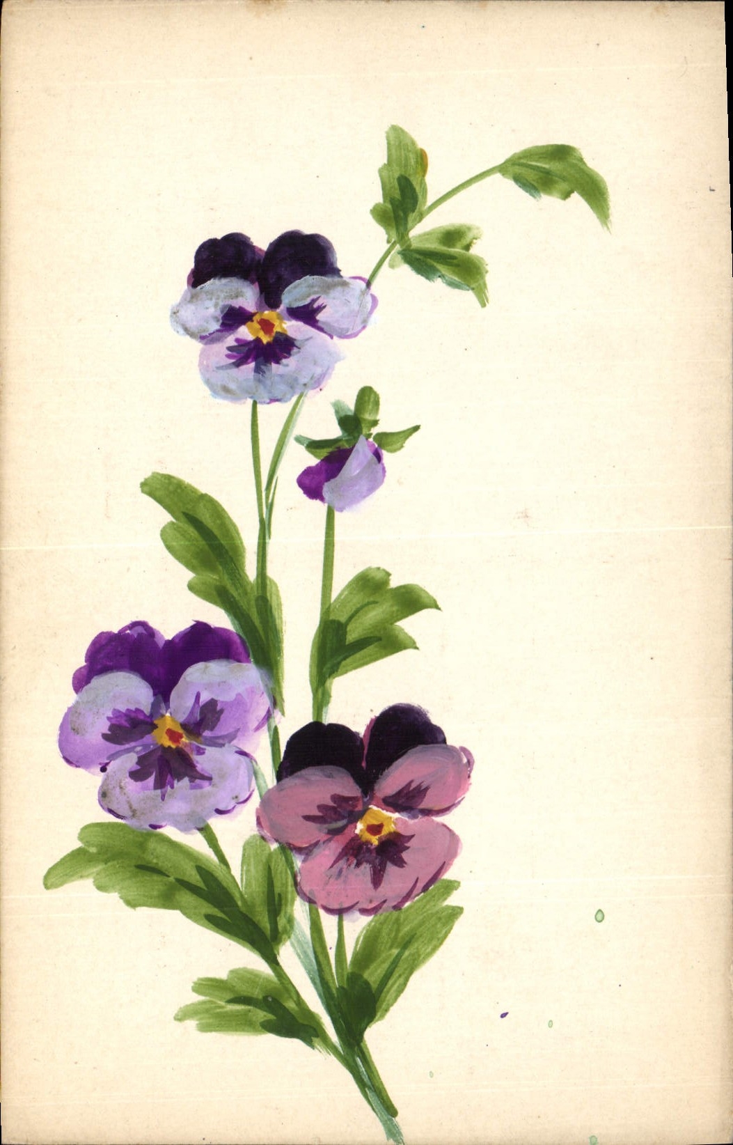 CPA Fantaisie (dessin a la main) Fleurs