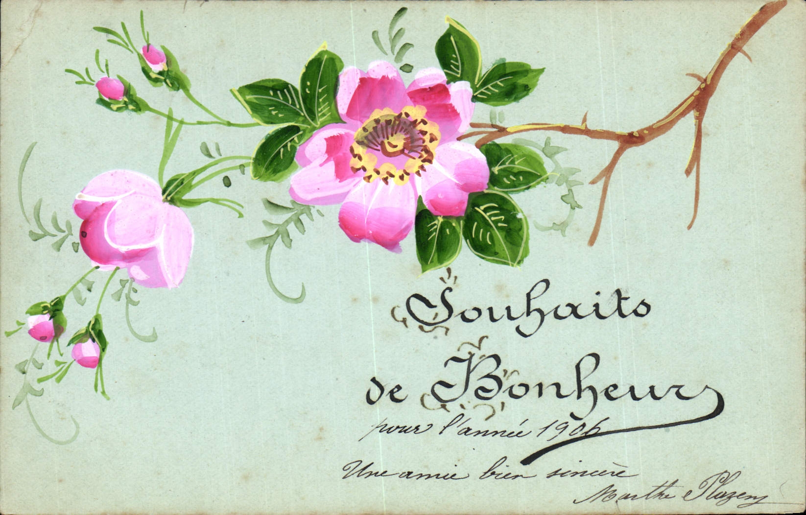 CPA Fantaisie (dessin a la main) Fleurs 