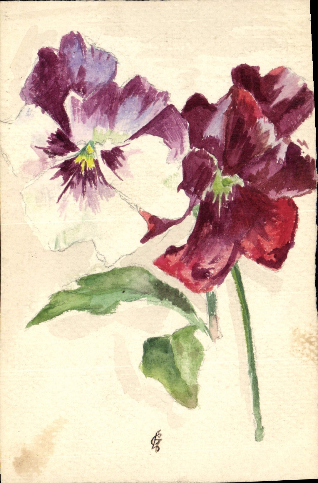 CPA Fantaisie (dessin a la main) Fleurs 