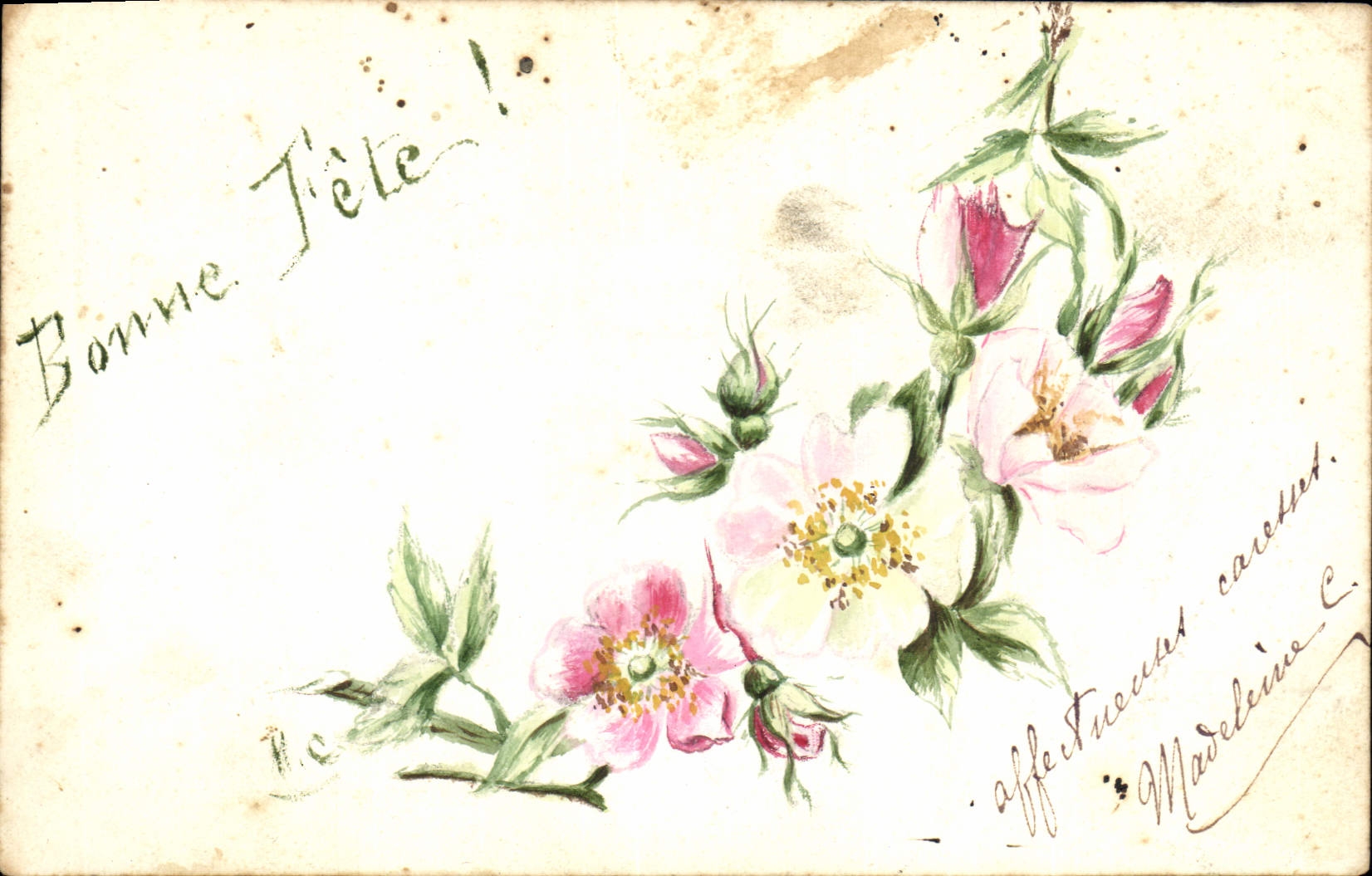 CPA Fantaisie (dessin a la main) Fleurs 