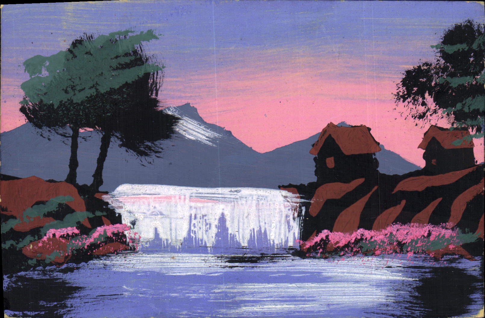 CPA Fantaisie (dessin a la main) Paysage 