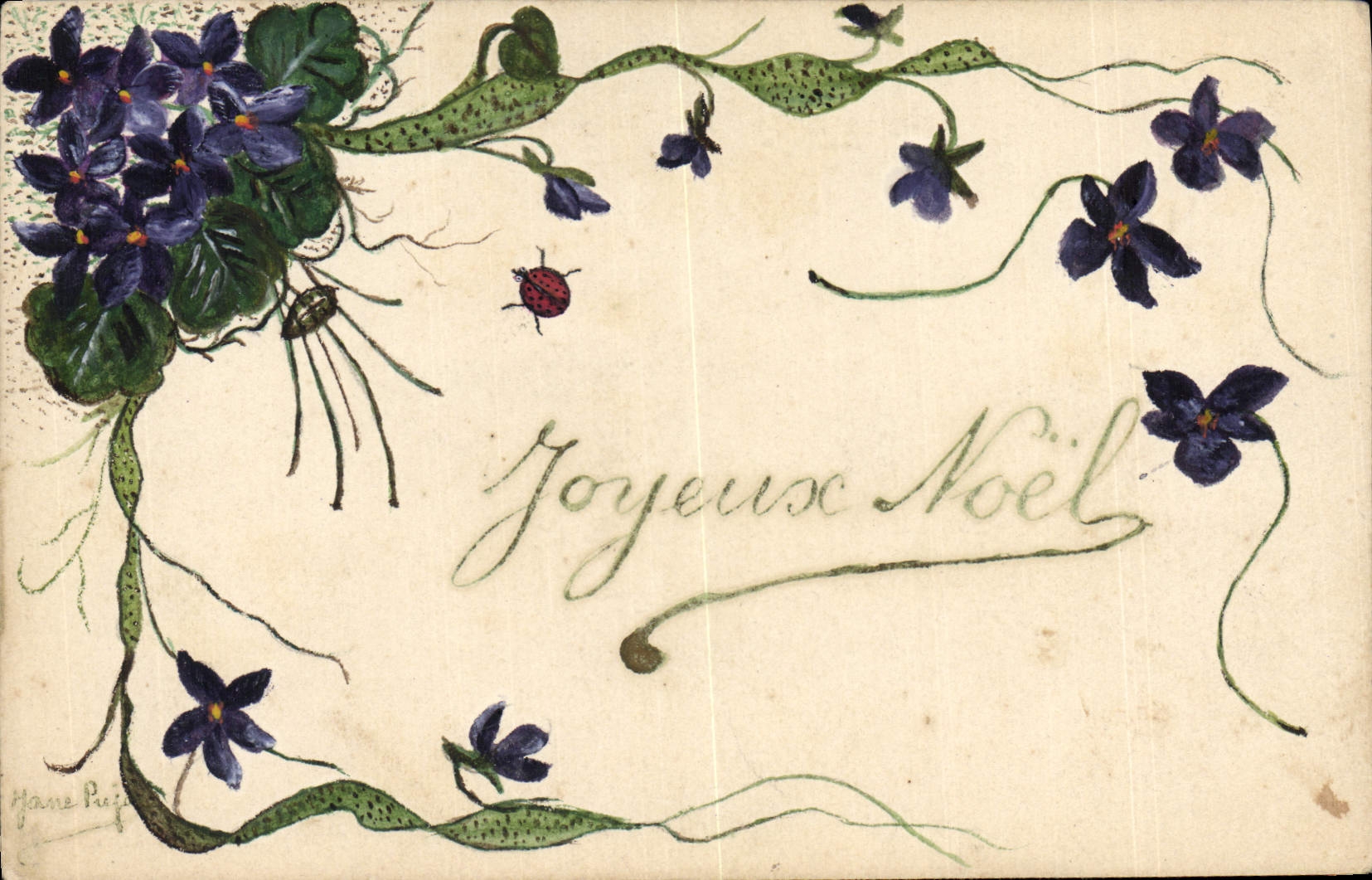 CPA Fantaisie (dessin a la main) Fleurs 